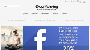 Page d'accueil du site : Trend Piercing