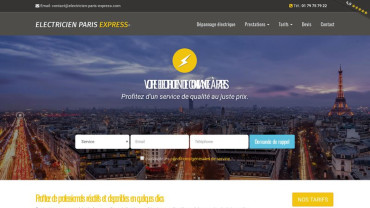 Page d'accueil du site : Electricien Paris Express