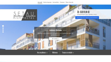 Page d'accueil du site : SETAU Architecte