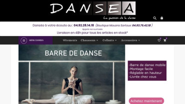 Page d'accueil du site : Dansea