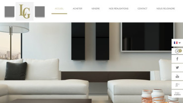Page d'accueil du site : LG Immobilier