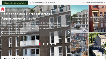 Page d'accueil du site : Bastide Immobilier
