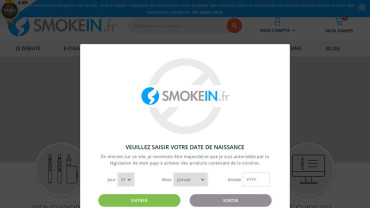 Page d'accueil du site : Smoke'In