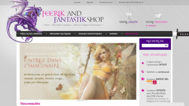 Page d'accueil du site : Feerik and fantastic shop