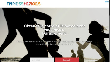 Page d'accueil du site : Fitness Heroes