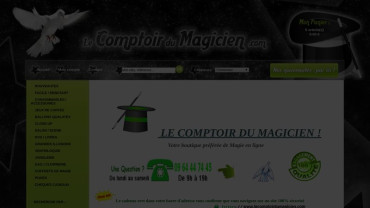 Page d'accueil du site : Le Comptoir du Magicien