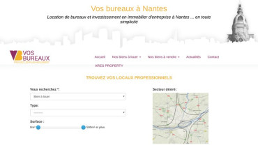 Page d'accueil du site : Vos Bureaux