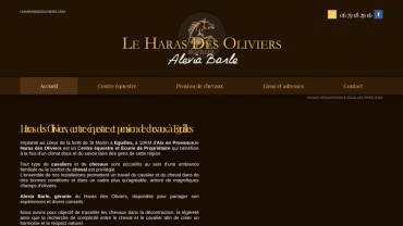 Page d'accueil du site : Le Haras des Oliviers