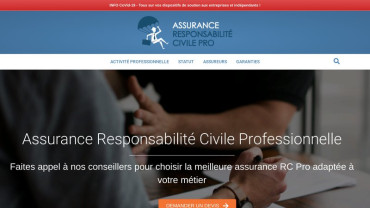 Page d'accueil du site : Assurance responsabilité civile