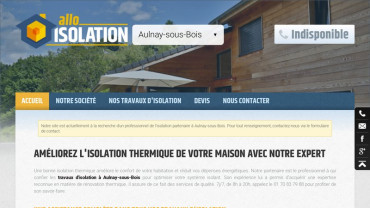 Page d'accueil du site : Allo-Isolation Aulnay-sous-Bois