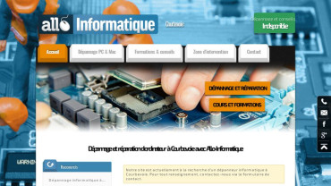 Page d'accueil du site : Allo-Informatique Courbevoie
