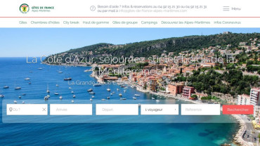 Page d'accueil du site : Gîtes dans les Alpes-Maritimes