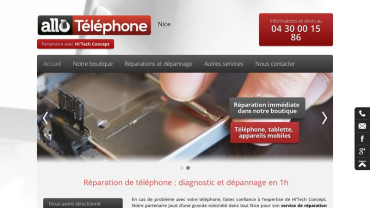 Page d'accueil du site : Allo-Téléphone Nice