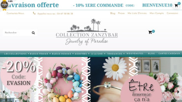 Page d'accueil du site : Collection Zanzybar 
