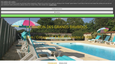 Page d'accueil du site : La Maison des Grands Bambous