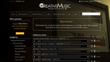Page d'accueil du site : Creative music