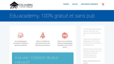 Page d'accueil du site : Edu Academy