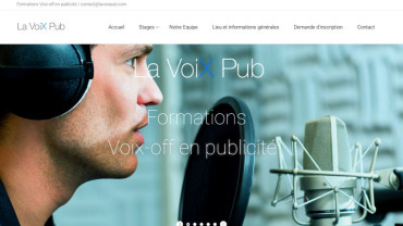 Page d'accueil du site : La Voix Pub