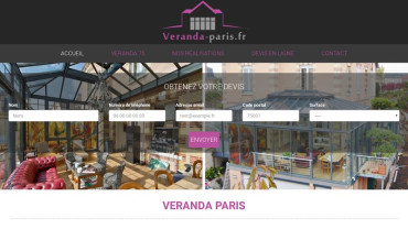 Page d'accueil du site : Veranda Paris
