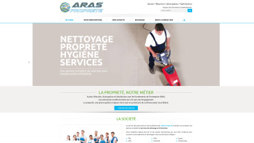 Page d'accueil du site : Aras Propreté