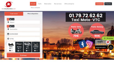 Page d'accueil du site : Mon chauffeur Moto