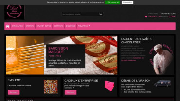 Page d'accueil du site : Chocolaterie Diot