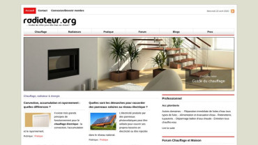 Page d'accueil du site : Radiateur.org