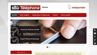 Page d'accueil du site : Allo-Téléphone Nantes