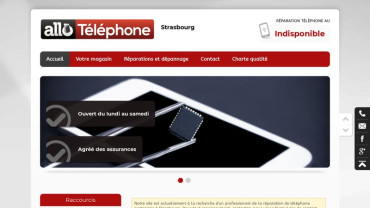 Page d'accueil du site : Allo-Téléphone Strasbourg