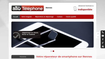 Page d'accueil du site : Allo-Téléphone Rennes