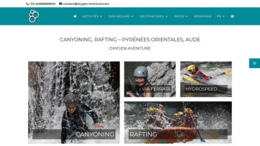 Page d'accueil du site : Oxygen Aventure