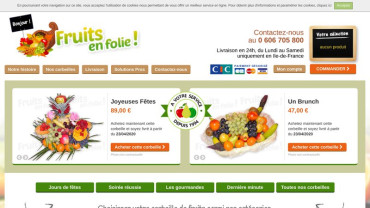Page d'accueil du site : Fruits en Folie