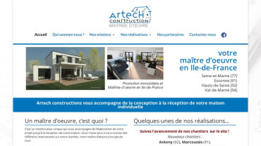 Page d'accueil du site : Artech Constructions