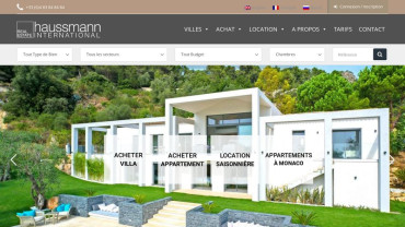 Page d'accueil du site : Haussmann Real Estate