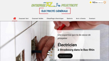 Page d'accueil du site : Electricité AZ