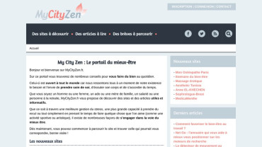Page d'accueil du site : My City Zen