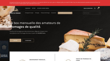 Page d'accueil du site : La Boite du fromager