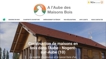Page d'accueil du site : A l'Aube des Maisons Bois