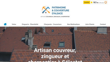 Page d'accueil du site : Patrimoine et Couverture d’Alsace