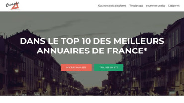 Page d'accueil du site : Creasite France