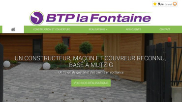 Page d'accueil du site : BTP La Fontaine