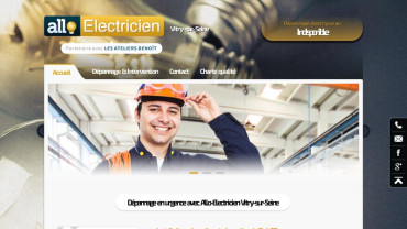 Page d'accueil du site : Allo-Electricien Vitry