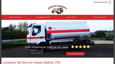 Page d'accueil du site : Pétroles Bassignot