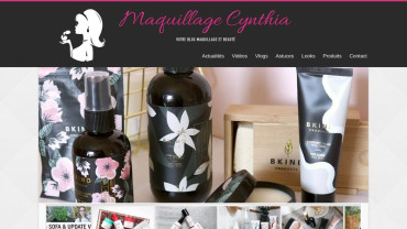 Page d'accueil du site : Maquillage Cynthia