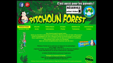 Page d'accueil du site : Pitchoun Forest
