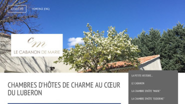 Page d'accueil du site : Le Cabanon de Marie