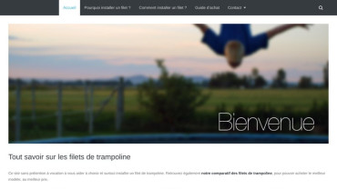 Page d'accueil du site : Filet de trampoline