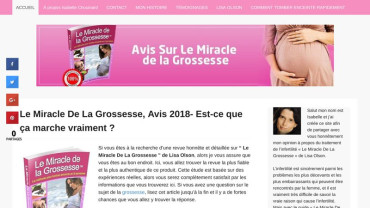 Page d'accueil du site : Le Miracle de La Grossesse
