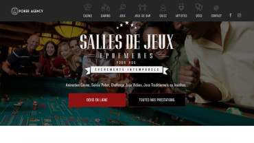 Page d'accueil du site : Poker Agency