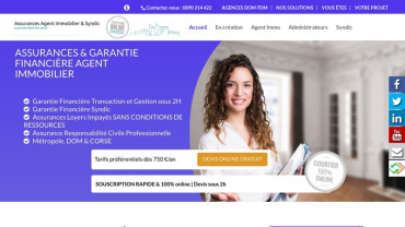 Page d'accueil du site : Garantie Financière Agent Immobilier